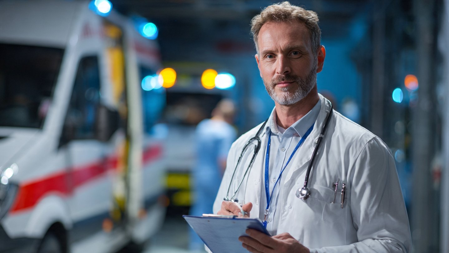 male doctor in emergency room